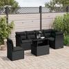 Vidaxl 7-Cz. Conjunto de Salón para Jardín, Con Cojines, Negro