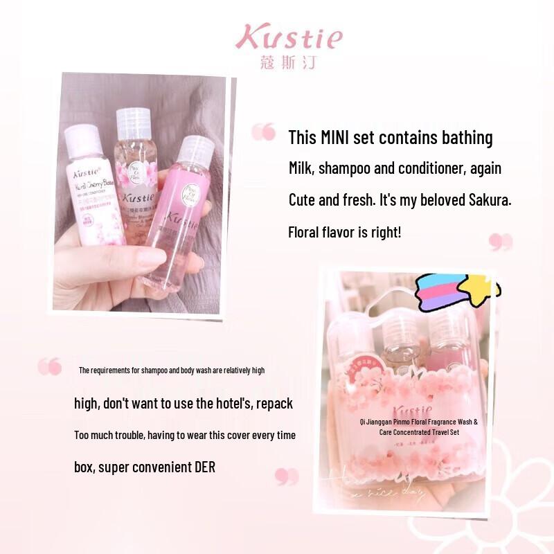 KOSFIN Cherry Blossom Scented Travel Wash & Bath Set