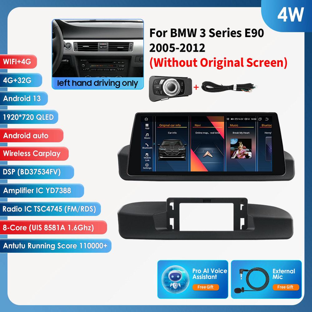 Hizpo Radio auto 10,25" cu wireless Carplay și Android Auto pentru BMW Seria 3 E90(2005-2012)Fără ecran original (Numai conducere pe stânga) RDS inteligent