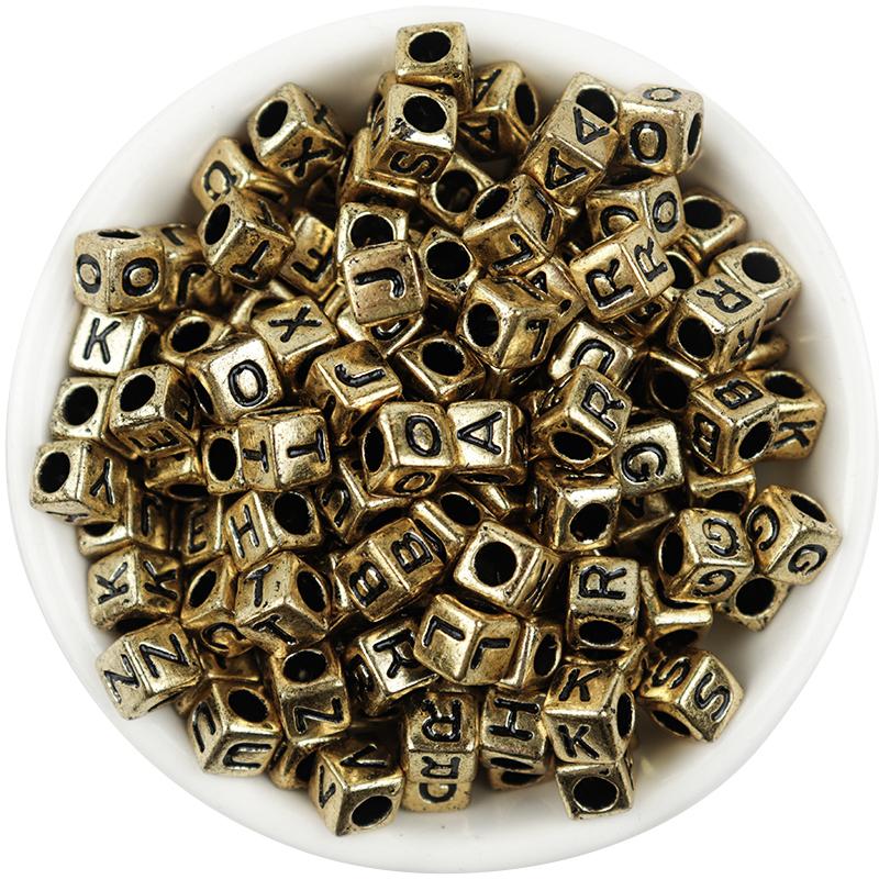 100pcs/Lot Mixed Round Flat Acrylic Letter Beads Alphabet Digital Cube Loose Spacer Beads For Jewelry Making Diy Bracelet