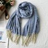 Winter Scarf for Women High End Fashion Houndstooth Shawl  Long Tassel Imitation Cashmere Men's Warm Scarf