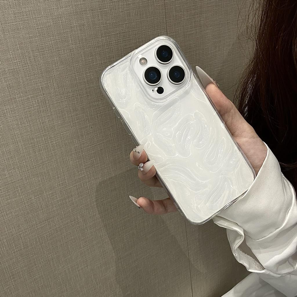 Three-dimensional Meteorite Pattern Solid Color Suitable for Apple 16promax Mobile Phone Case 15 All-inclusive 14 Soft 13 Simple 1211 Tide Xs