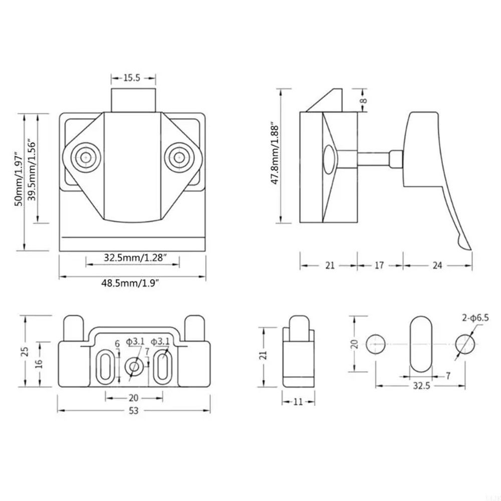 Professional Push Button Door Latch Corrosion-resistant Universal Cabinet Lock Zinc Alloy Cupboard Latch Marine Cabinet