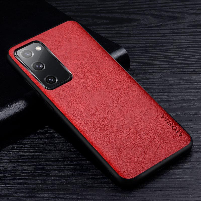 Leather Case for Samsung Galaxy S21 S20 Plus Ultra FE 5G Luxury Retro Litchi Pattern Soft Cover for Samsung S22 S20 S21 FE Case