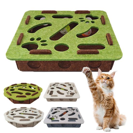 Cat Scratch Puzzle Toy Kittens Puzzle Enrichment Box Cats Self-Play Felt