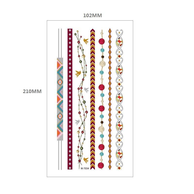 Bronzing Tattoo Sticker Water Transfer Mt Metal Waterproof Tattoo Sticker Party Party Amazon Wind Tattoo