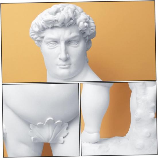 VOSAREA Fat David Statue - Roman Plaster Sculpture for Home Decor, Greek Mythology