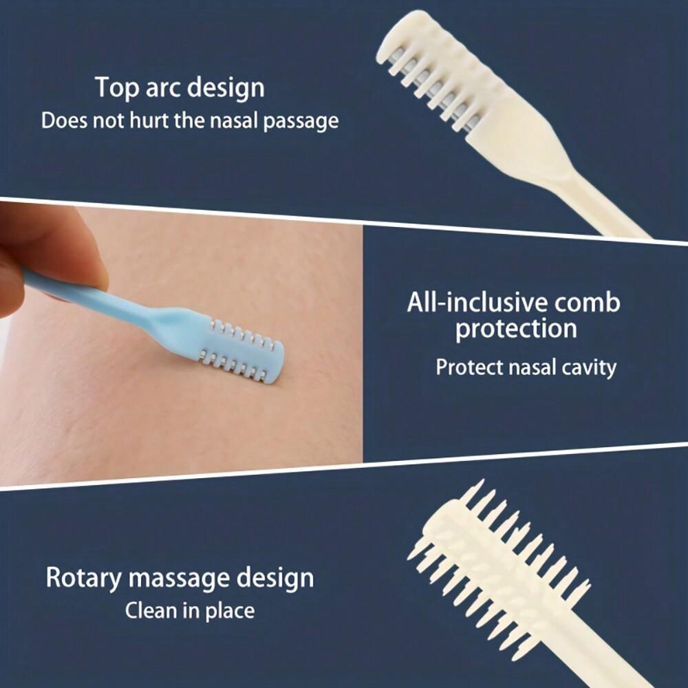 1pcs Double-Sided Knife Nose Hair Trimmer Portable Manual Nose Hair Removal Razor For Men & Women, Washable 360 Degree Rotating For Nose Hair