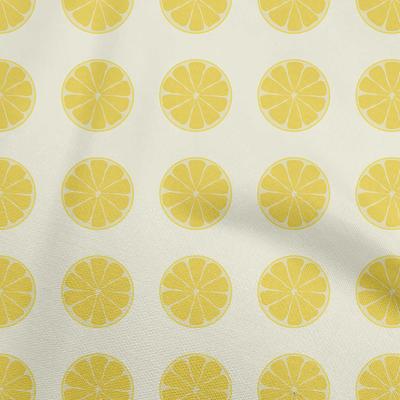 Cotton Flex Dusty Blue Fabric Fruits Lemon Slice Sewing Fabric By The Yard Printed Diy Clothing Sewing Supplies 40 Inch