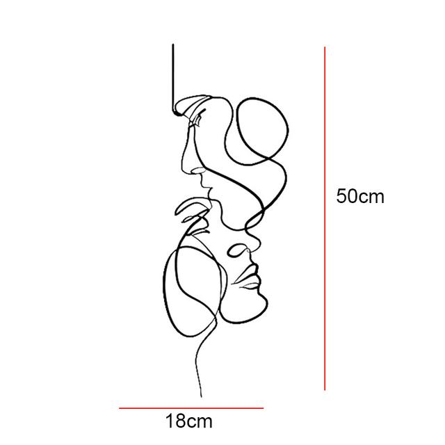 Abstract Home Decoration Woman Iron Wall Hanging Wall Line Drawing Wall Decor Modern Metal Body Outline Poster Bedroom Decor