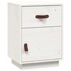 VidaXL Bedside Table White 40x34x55 Cm Solid Pine Wood 818307