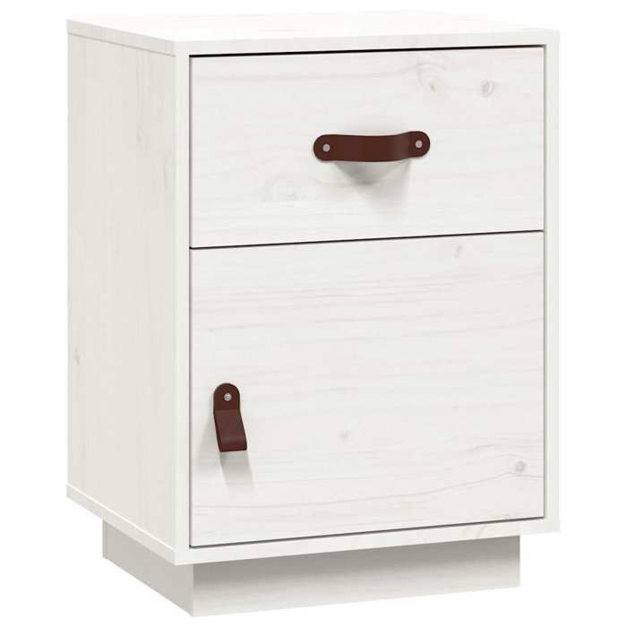 VidaXL Bedside Table White 40x34x55 Cm Solid Pine Wood 818307
