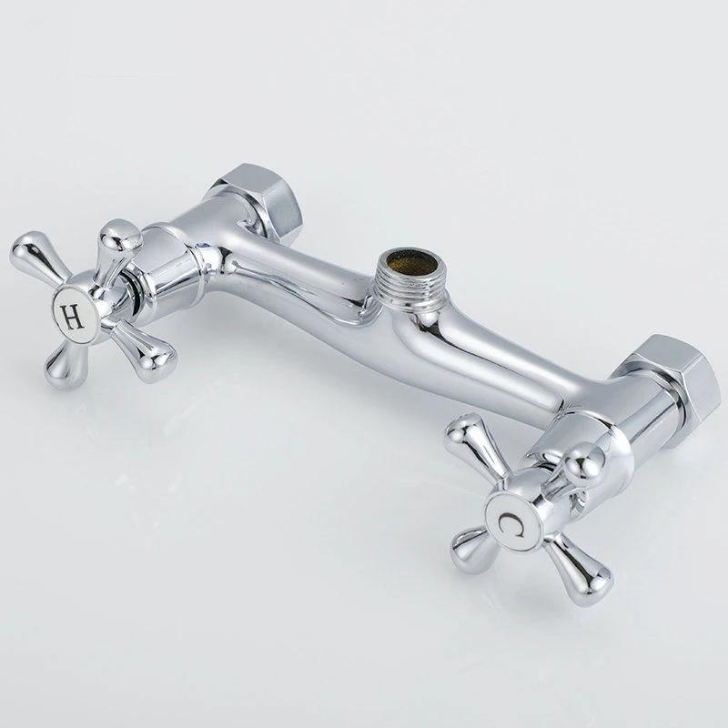 Brass Bathroom Hot and Cold Water Mixing Valve Shower Faucet Double Control Double Handle Into The Wall Flower Sprinkler Faucet