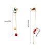 Asymmetric Earrings Santa Claus Dangle Earrings Long Tassel Berry-Pendant Stud Earring for Women Girl Christmas-Decor