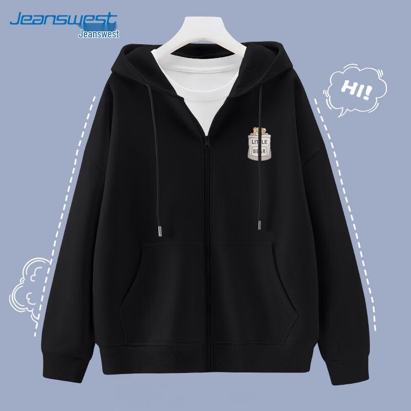 

JEANSWEST Women s Pocket Teddy Bear Hooded Cardigan Sweatshirt S