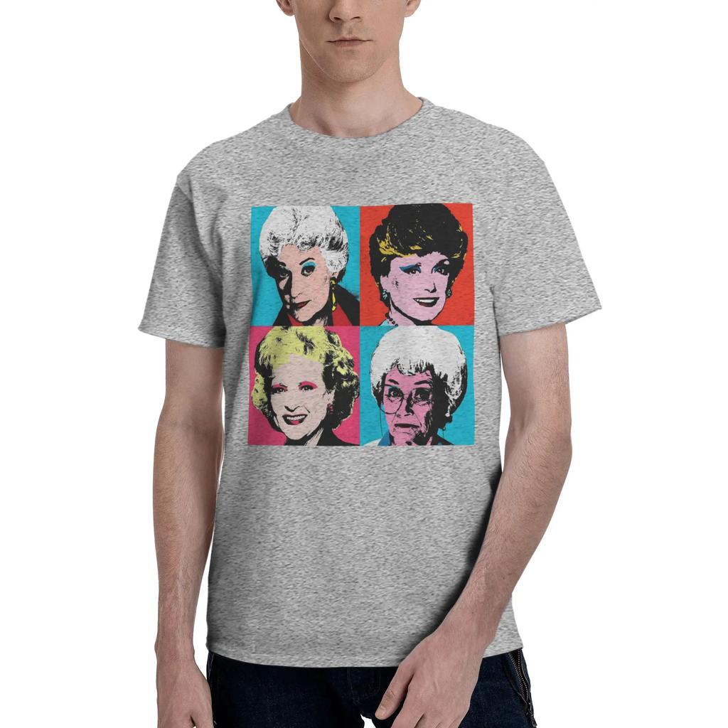 Golden Warhol Girl Men TShirt Oversized T Shirts Mens ONeck Cotton Tees Short Summer Male