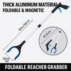 Foldable Trash Picker Grabber Tool 83cm Long Reach Claw Magnetic Tip Aluminum Alloy Litter Picker For Fruit/ Trash
