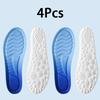 4PCS Soft Breathable Sports Insoles for Men & Women with Arch Support Shock-Absorbing Elastic Sneakersoles for Odor Resistance