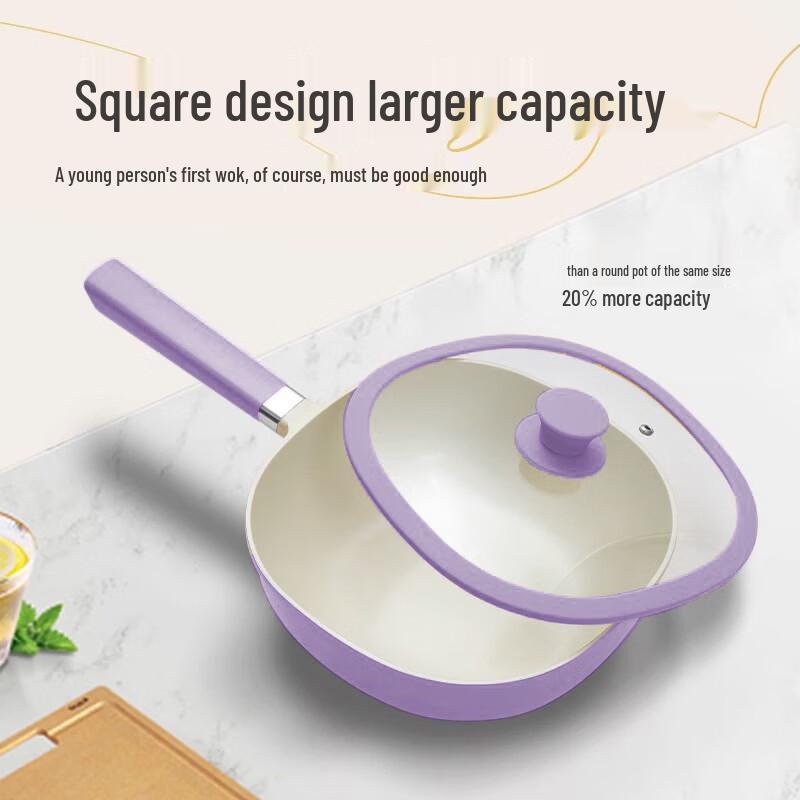 

ZISIZ Антипригарная легкая сковорода-вок с низким уровнем дымления 24cm