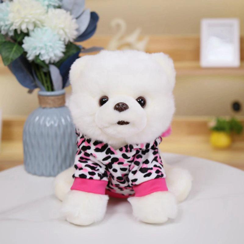 Adorable Pomeranian Puppy Plush Toy In Clothes - Cute Stuffed Animal Pillow for Kids' Birthdays