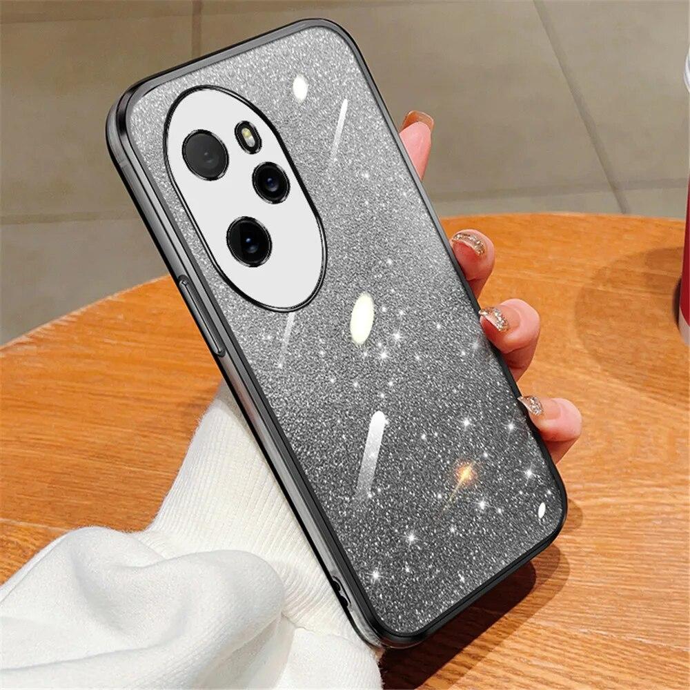 Luxury Gradient Glitter Plating Case For Huawei Honor 100 90 80 70 Pro 50 60 SE 20 30 Pro Women Soft Silicone Back Cover Honor50