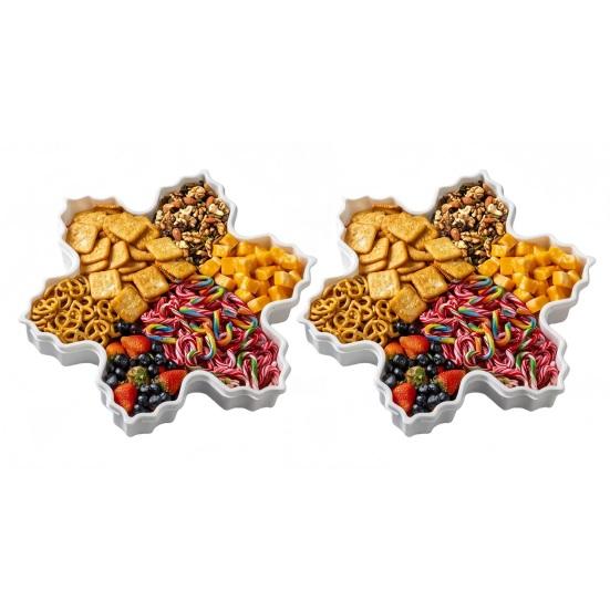 1/2Pcs Christmas Serving Tray with Lid Snacks Cookies Cosmetics Stationery Holiday Container Festive Gift Organizer