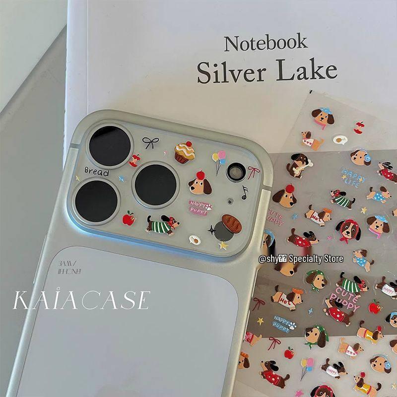 Sausage Dog 3D Embossed Nail Stickers: Cute Puppy Cartoon for DIY Crafts & Journals