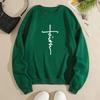 Autumn Letter "Faith" Cross Printed Hoodies Fashionable Casual Sports Long Sleeved Women's Hoodies