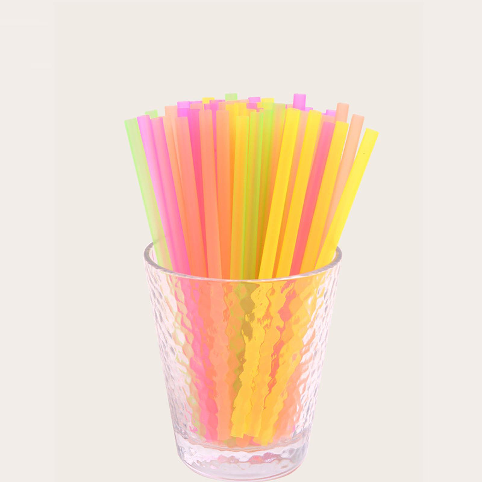 

200 шт. разноцветные одноразовые трубочки для домашнего бара, вечерние, коктейльные, соломинки для напитков One Size
