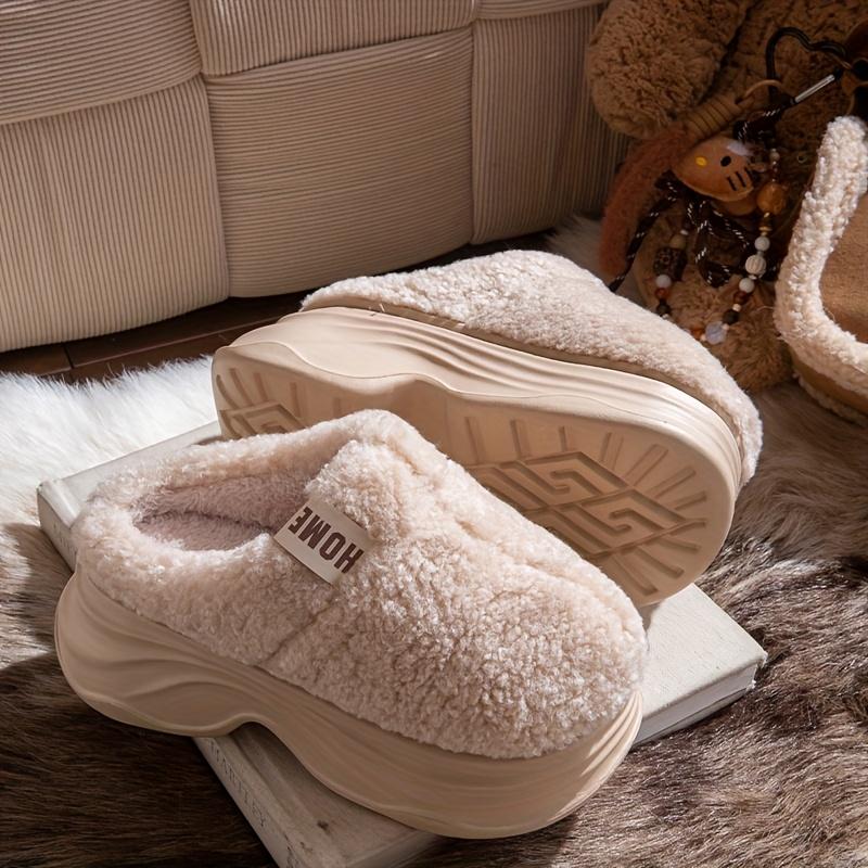 [Plush Winter Slippers]Women's & Men-like-like (Unisex-like) Plush Winter Slippers - Thick-Soled, Non-Slip Warm,Indoor House, Cozy & Soft Fabric