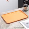 Wheat Straw Rectangular Coffee Table Tray for Teacups and Desserts
