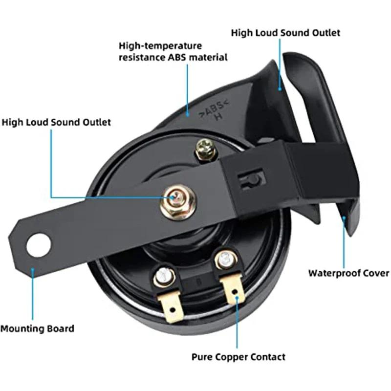 Universal 130DB High Tone 510HZ Waterproof Electric Air Horn 12V Motocycle Horn Snail Siren for Motorcycle Auto Car Scooter