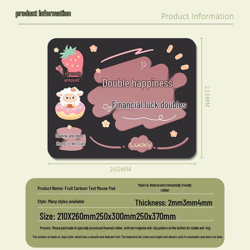 Customizable High-Value Motivational Cartoon Mouse and Keyboard Mat