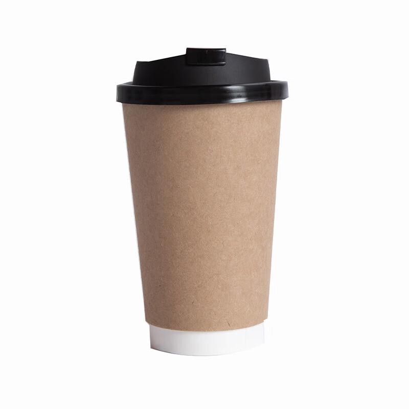 Disposable Double-Layer Kraft Paper Cups with Lids