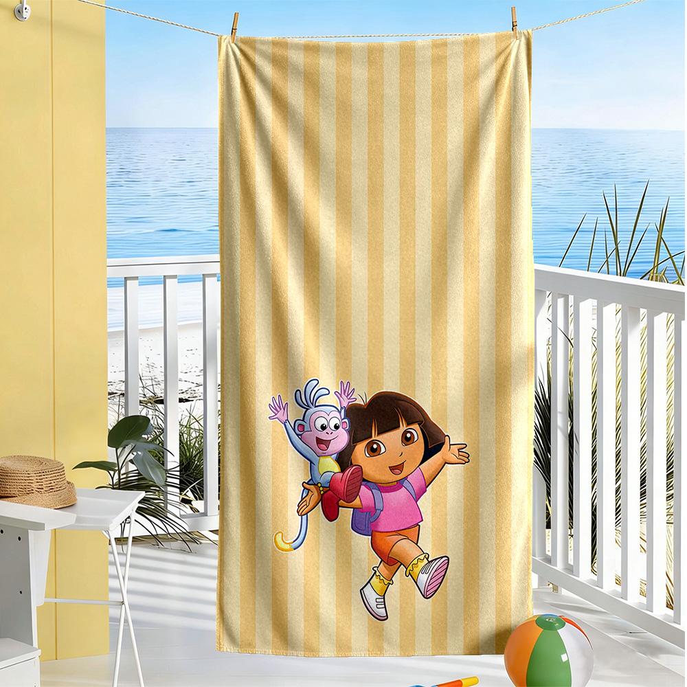 Dora Explorer Beach Towel High Absorbency & Quick-Dry Comfortable Lightweight Portable for Swimming,Beach,Camping, Travel, Beach Accessories,Gym