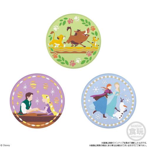 BANDAI Disney Characters Embroidered Can Badge Biscuits Box of 12 (Candy Toys) Biscuits