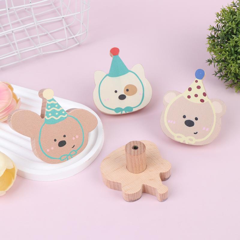 Cute Animal Wooden Hook Cartoon Wall Mount Hanging Hook Decorative Towel Holder Hook For Nursery Bedroom Home Wall Decoration
