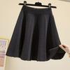 Korean Style A-Line High Waist Mini Skirt for Women - Slimming, Plus Size, Hip-Covering, Draping Effect, Big Swing Knitted Umbrella Skirt