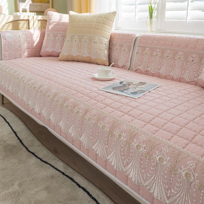Sofa Cushion for All Seasons, High-end Modern Simple Living Room Fabric Non-slip Cushion Sofa Cover Backrest Cover