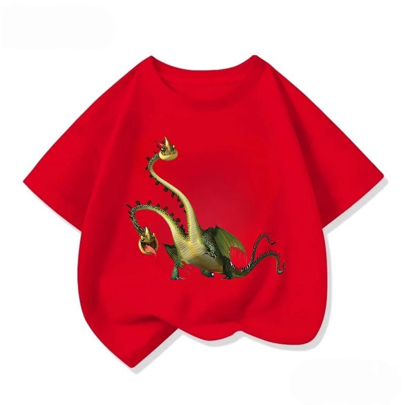 Relaxed Fit Children Short Sleeve T Shirt Kawaii Round Neck Lovely How To Train Your Dragon Graphic Street Style 3 To 14