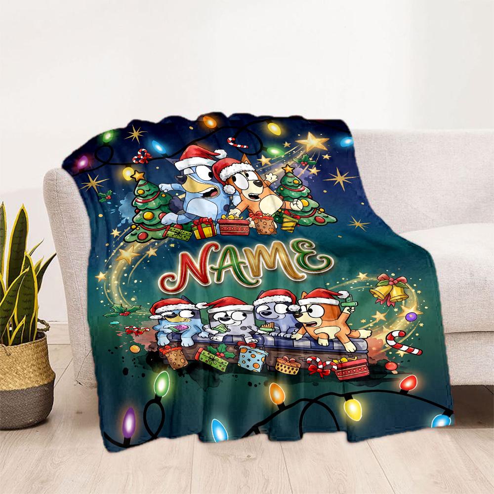 Christmas Pals Celebration Personalized Name Blanket Throw Personalized Blanket Durable Comfort Versatile for Bed Office Chair Bedding Couch