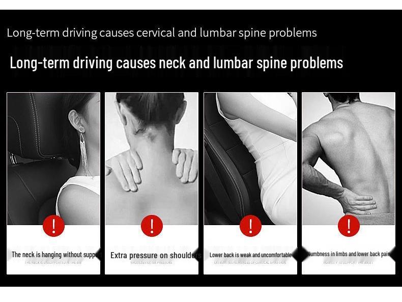 Genuine Leather Ultra-Soft Headrest and Neck/Lumbar Support for Mercedes-Benz A, C, E, S, GLA/GLC/GLE Class.