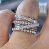 CopperLuxury Rings for Women Full Paved Sparkling Cubic Zirconia Fashion Cross Rings Jewelry Gifts