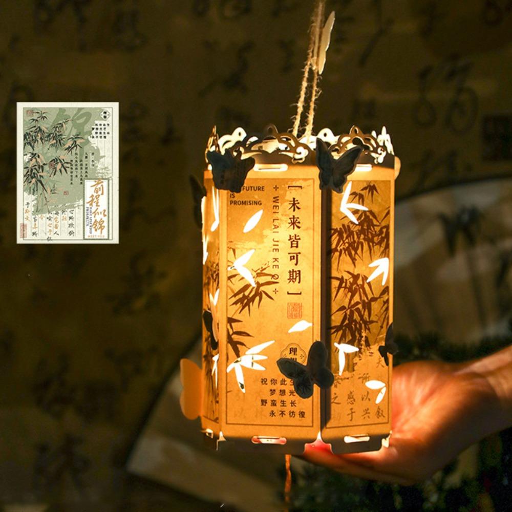 

Светящийся фонарь в китайском стиле, каллиграфия, ретро, портативные фонарики, Праздник середины осени Style A