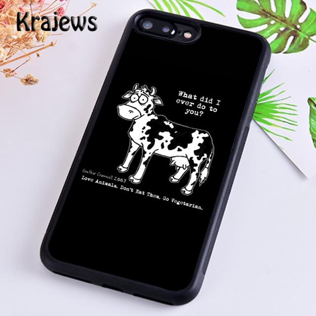 Krajews Vegan Vegetarians Animal Love Quotes Phone Case For iPhone 18 17 Air 16 15 14 plus 11 12 13 pro max coque Fundas