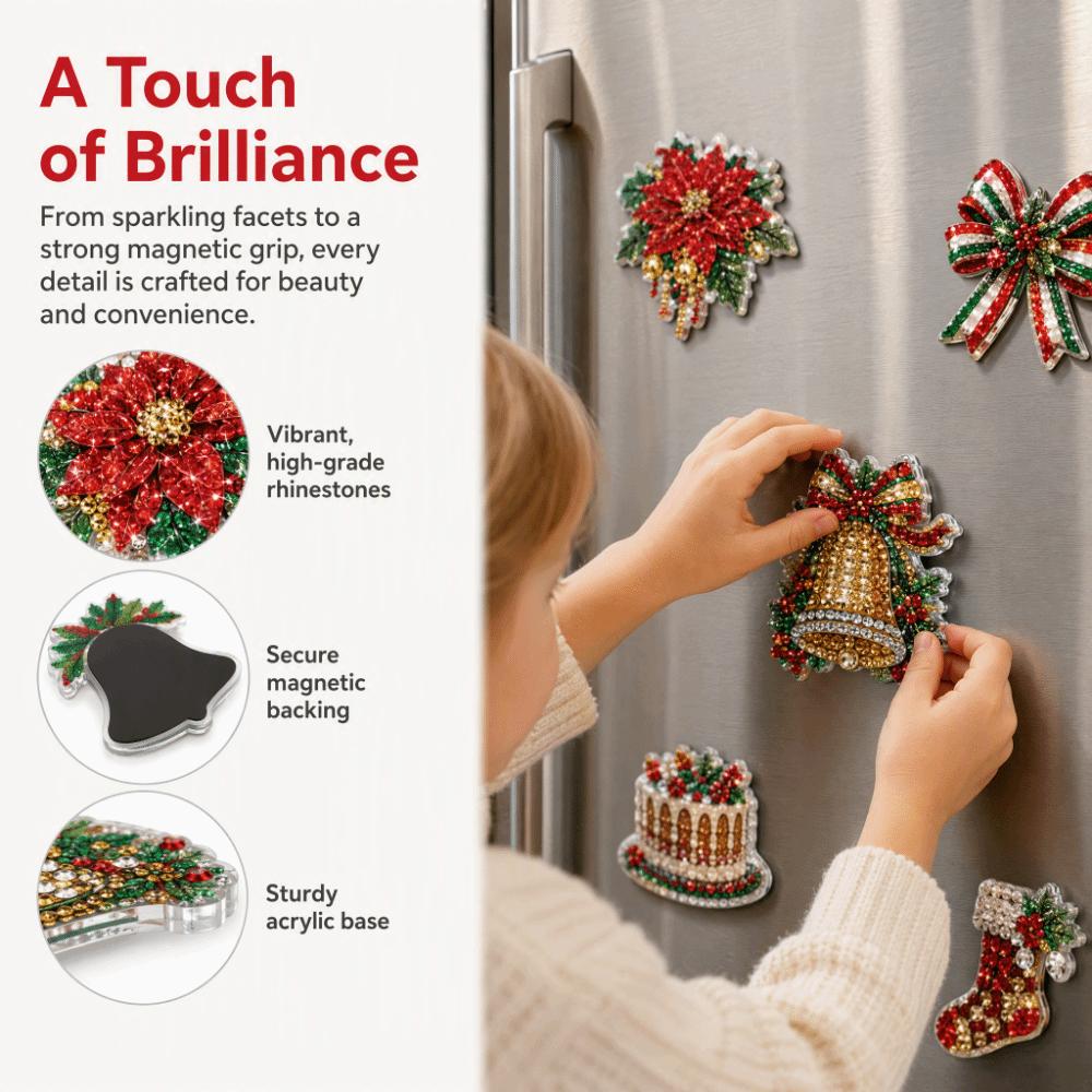 2D Flat Painting Fridge Magnets Soft Magnetic Art Magnets Xmas Refrigerator Decor