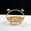 Desktop Ornament Metal Fruit Plate Creative Retro Storage Basket Handheld Multi-Function Golden Glass Plate Living Room