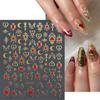 1pcs 3D Bronzing Gold Love Nail Art Stickers Holographic Stars Sun Starlight DIY Nail Decals Manicure Decoration
