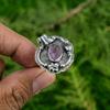 Sterling Silver Crown Chakra African Amethyst Rough Stone Stackable Bezel Ring