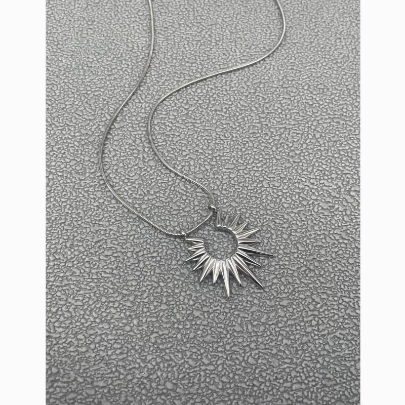 Geometric Snake Chain Necklace With Titanium Pendant For Men Women